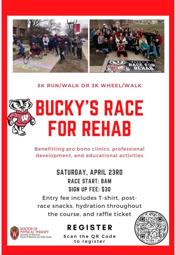 Bucky's Race for Rehab is quickly approaching! Sign up before April 9th to get a T-shirt! runsignup.com/Race/WI/Madiso…