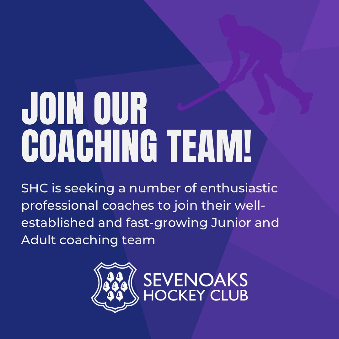 Sevenoaks HC JUNIORS (@7oaksjuniorhc) on Twitter photo Join Our Coaching Team!
We are looking for coaches to join our well-established team of professional coaches to further increase the opportunities available to our members.
For further info contact chair@sjhclub.uk
#hockey #coach #thefutureisbright Join Our Coaching Team!
We are looking for coaches to join our well-established team of professional coaches to further increase the opportunities available to our members.
For further info contact chair@sjhclub.uk
#hockey #coach #thefutureisbright