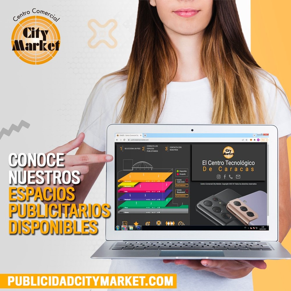Ingresa a publicidadcitymarket.com para que conozcas todos los espacios publicitarios que tenemos disponibles dentro del centro comercial 💻

#CityMarket #CityMarketCcs #Tecnologia