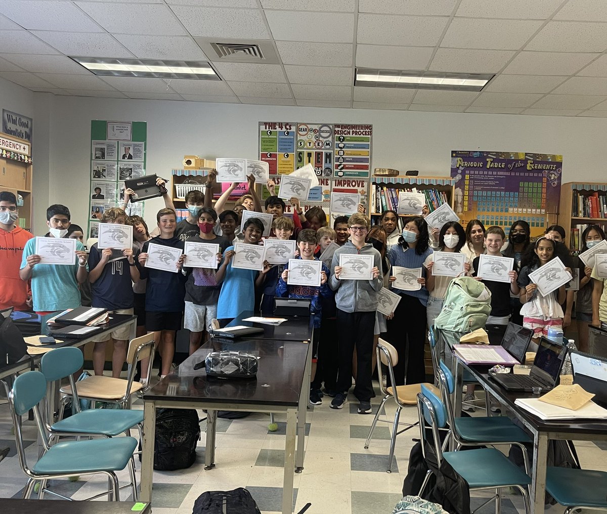 So proud of my homeroom kiddos and their hard work, we had a great celebration today during smart block! A huge thank you to the Davis Drive Middle PTA for the awesome Great harvest bread company cookies. #OurDrive @DDMSBuzz