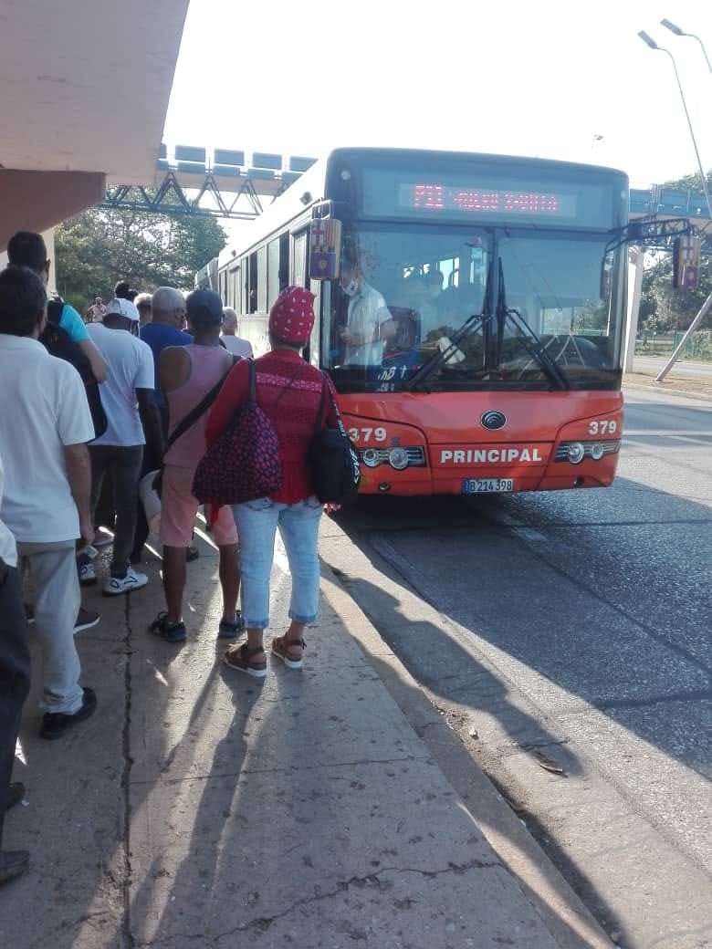 FeriaReinerio's tweet photo. La parada està llena de gente, pero, ahì està el inspector¨.Esa es la tranquilidad que genera en los usuarios, el trabajo y dedicación de los trabajadores de #DGTPH en las paradas de #òmnibus apoyando la transportación de pasajeros..#JuntosPodemos #TransporteCuba #VamosConTodo https://t.co/xfrczJ9X1t