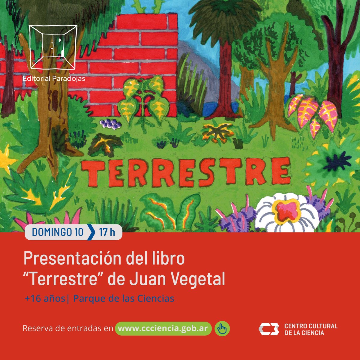 Este domingo <a href="/juanvegetal/">Juxn Vegetwl</a> presentará su libro “TERRESTRE” en el Parque de las Ciencias. Una recopilación de los cuadernos "El ABC de Juan Vegetal", dibujados durante la cuarentena en Buenos Aires, Argentina durante los años 2020 y 2021. Entrada libre y gratuita ¿Venís?