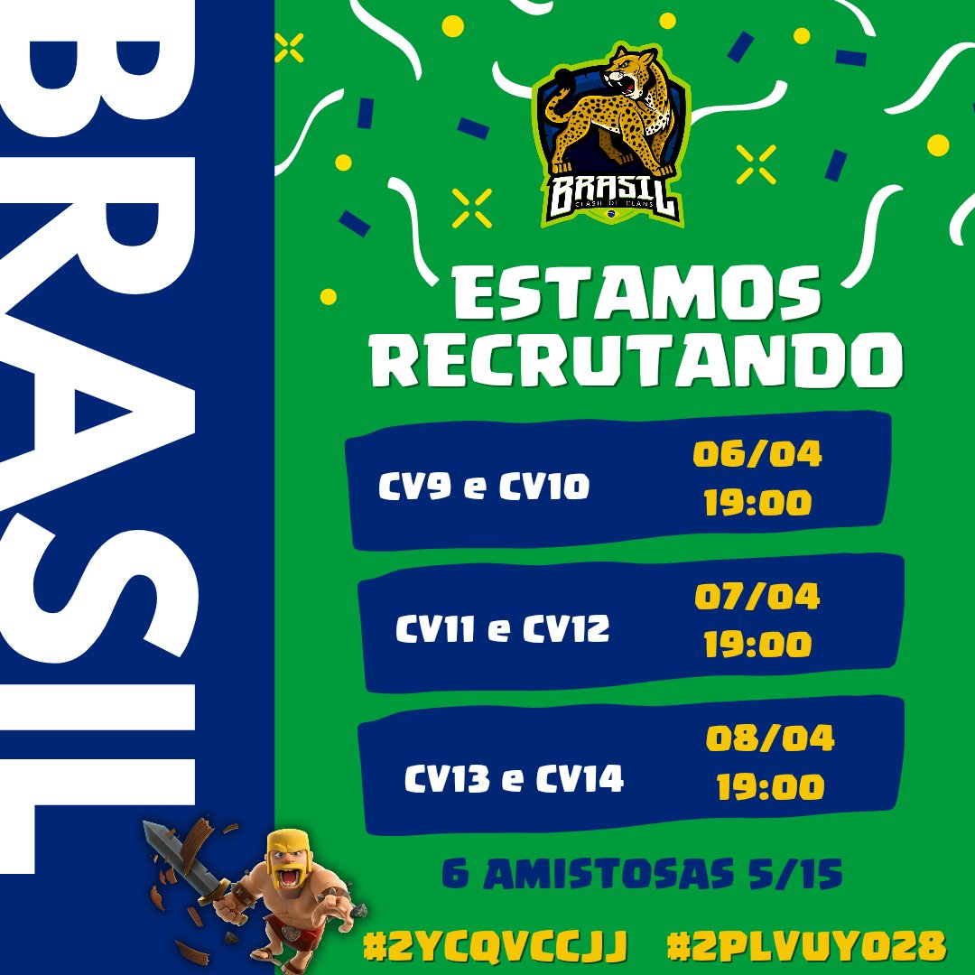 Os clãs estarão abertos até às 19h.