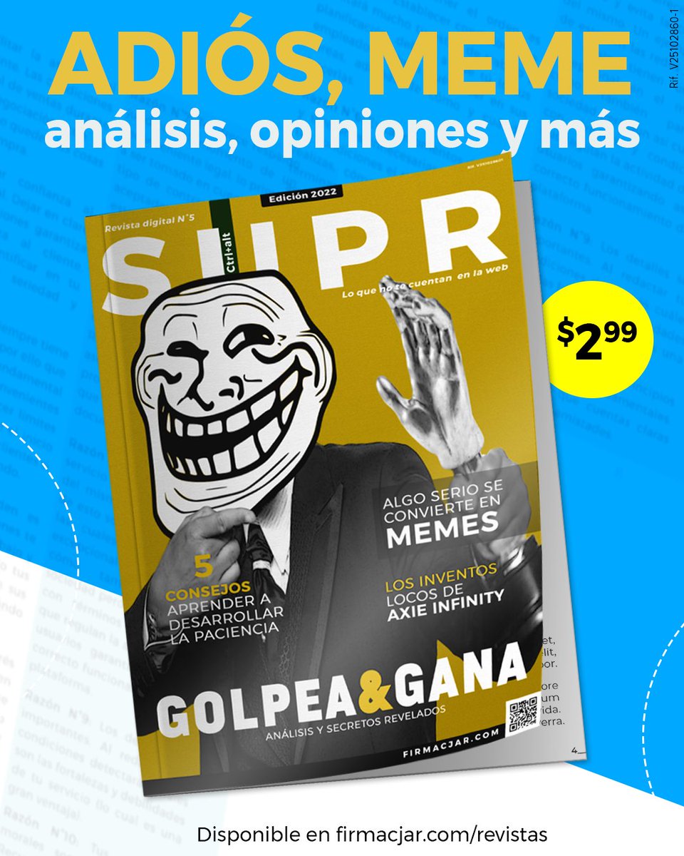 FirmaCjar's tweet photo. Es momento de soltar este meme 😂

Cerramos el mes con el lanzamiento de esta edición donde recopilamos muchos temas interesantes 

¡No te lo pierdas! Ingresa a nuestra web 😋

#Meme #Lectura #tendencias #willsmith #Oscars #diversión #LOL #risas #opinión #novedades https://t.co/hGPZe4aR3N