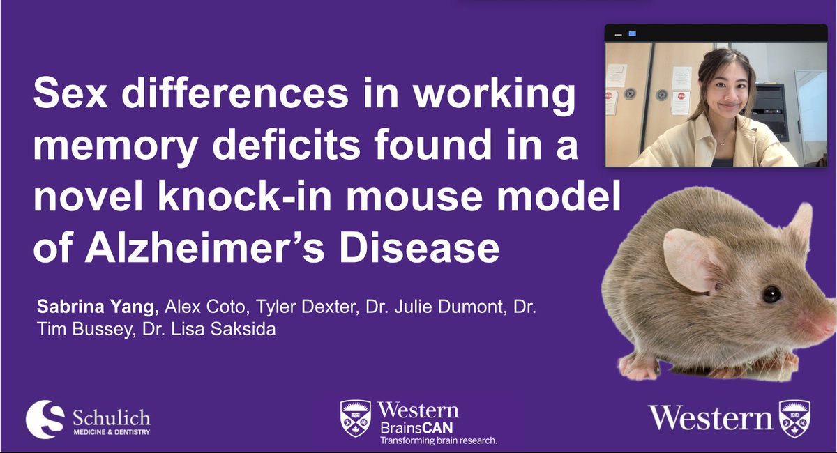 TCNLab's tweet photo. Congratulations to TCNLab undergrad @sab_yang_ for coming 3rd overall in the oral presentation category at the Western Student Research Conference.

@Brains_CAN @VPRWesternU @TylerDexter13 @JulieRDumont @Timothy_Bussey @lisasaksida

https://t.co/Z36a6olvl9 https://t.co/Loi5YYVbFT
