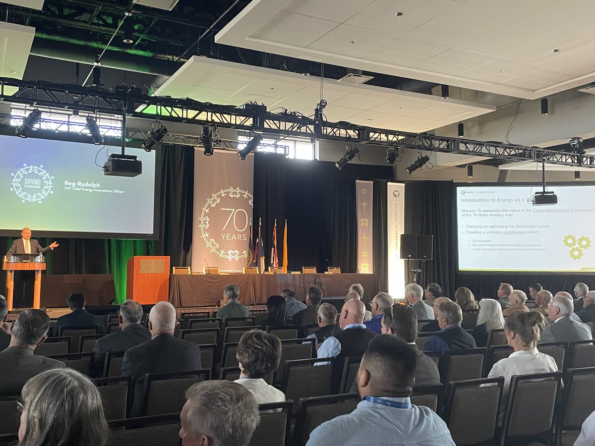 TriStateGT's tweet photo. Reg Rudolph, Chief Energy Innovations Officer, onEnergy as a Service: "selling electricity and keeping the lights on, are two different things." https://t.co/YsSSNd7Om0 #BeneficialElectrification #ElectrifyandSave #ReduceEmissions #DrivingChange https://t.co/qCT0fPyhjZ