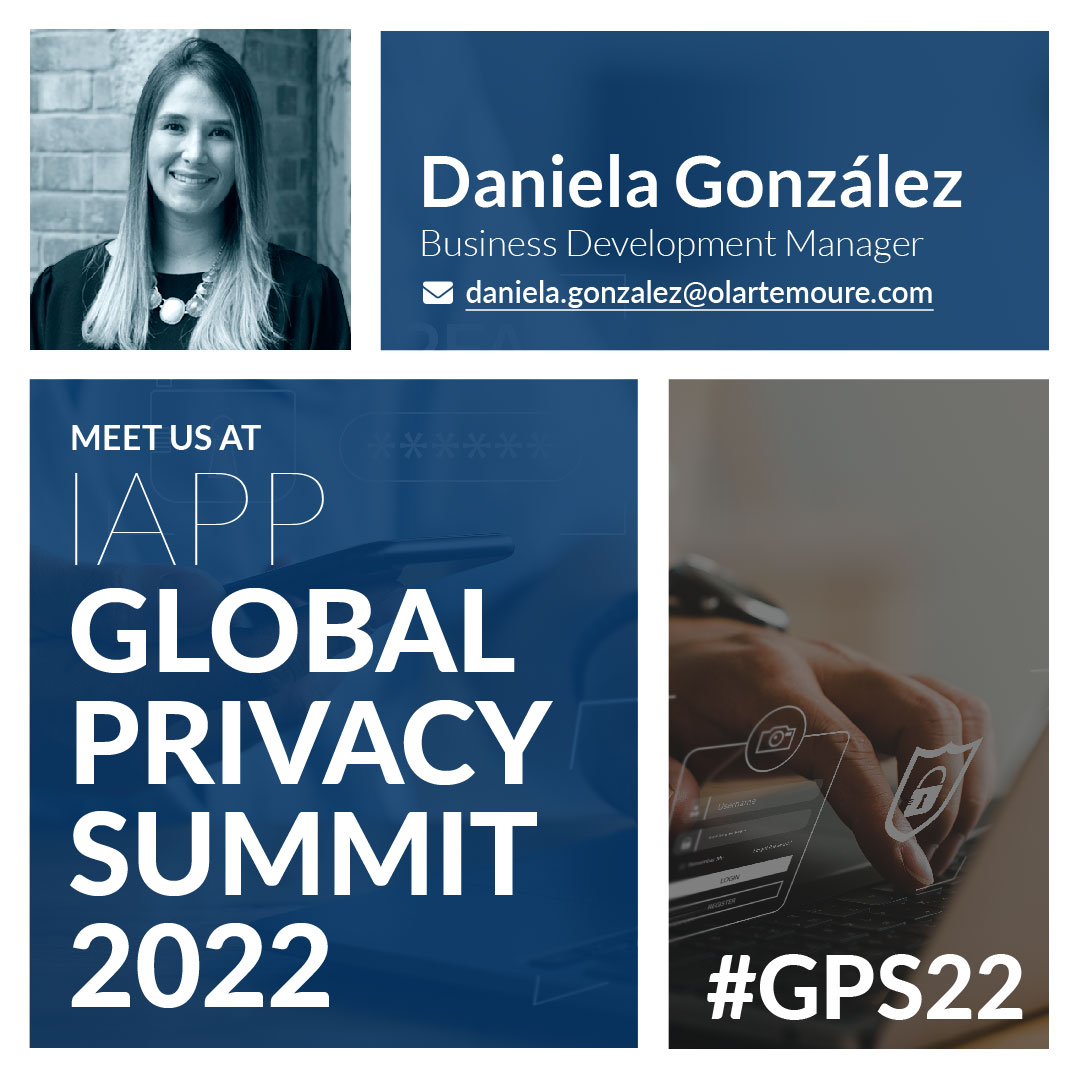 OlarteMoure's tweet photo. Our Bussiness Development Manager - Daniela González, will attend the IAPP Global Privacy Summit 2022, April 11 - 13, Washington DC.
@PrivacyPros
#privacy #GPS2022 #IAPP #PrivacySummit https://t.co/AnI5TkN4vY