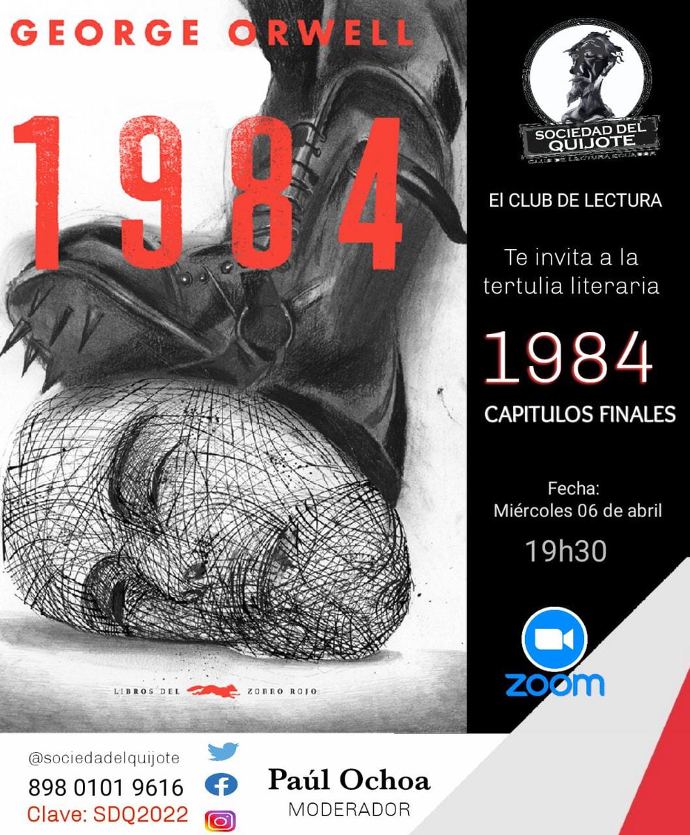 "1984" de George Orwell.
Capítulos Finales. #SociedadDelQuijote #ClubDeLectura #Orwell #BigBrother #distopía