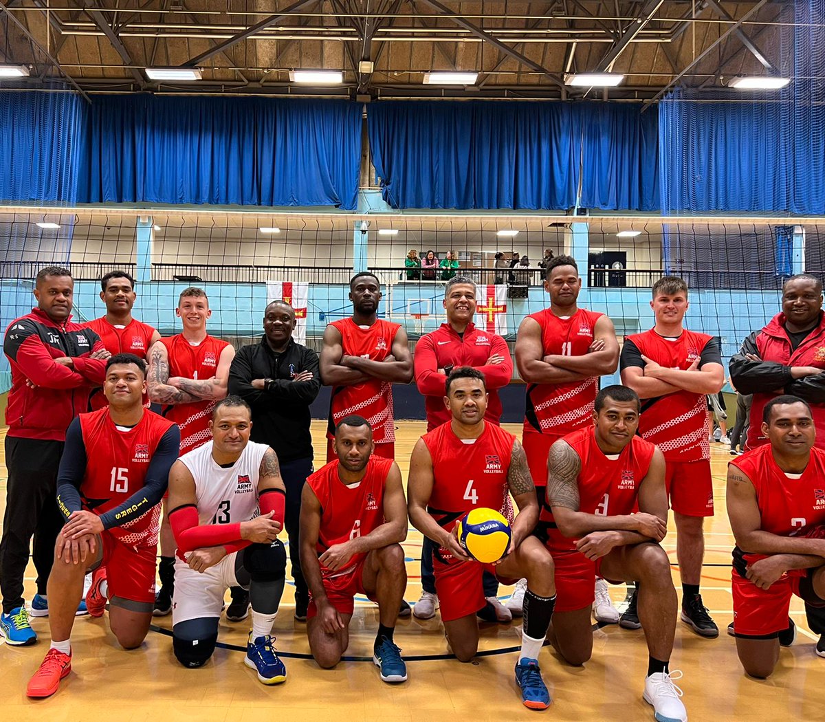 BritishArmyMen1's tweet photo. Straight sets win for the team against a gallant @VballGuernsey team. Great facilities @Eliz_CollSport. Let's go again...twice over. See you tomorrow. #Reshow @ArmySportASCB https://t.co/0yB5eNfaJR