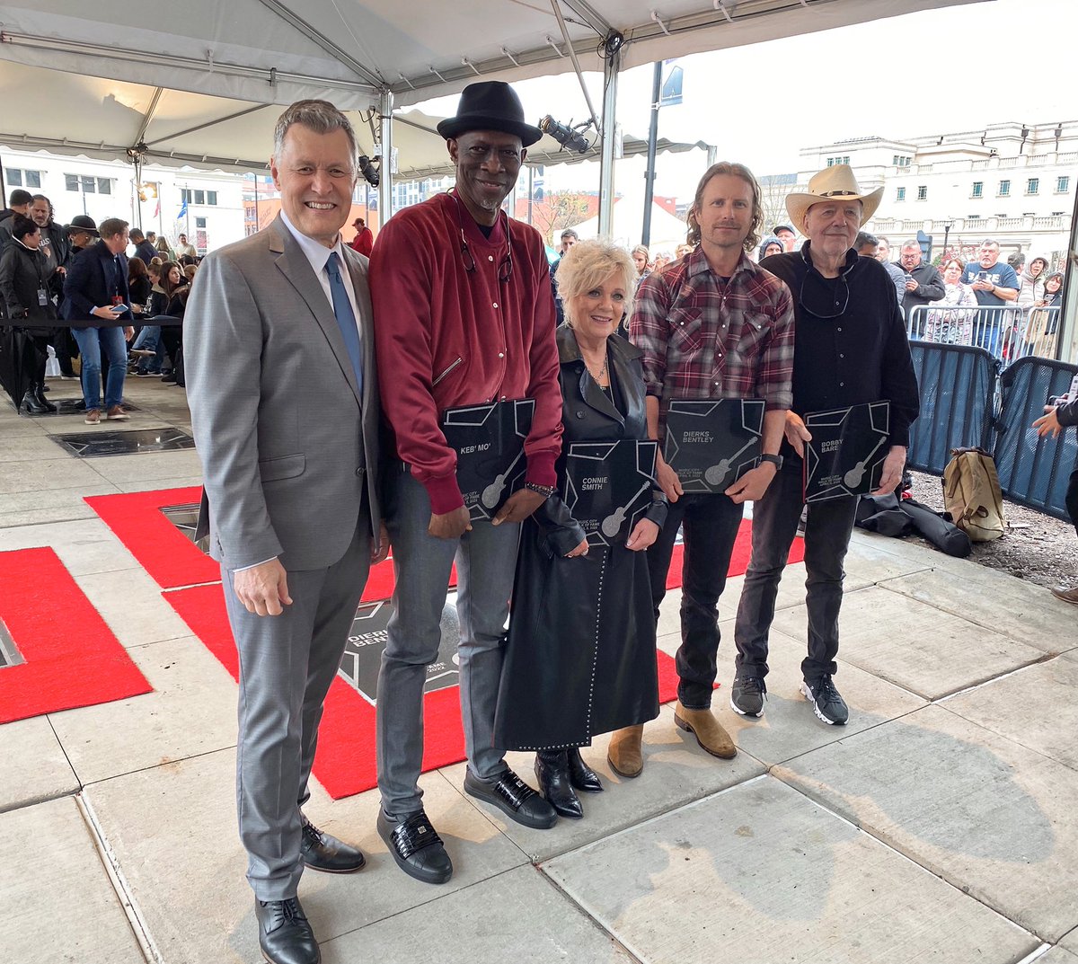 WSMradio's tweet photo. Congratulations to @kebmomusic, @RealConnieSmith, @DierksBentley &amp; @mrBobbyBare on being the newest inductees to the #MusicCityWalkOfFame👏

@BillCodyWSM and all of us at WSM Radio loved getting to celebrate with you all today! ❤️ https://t.co/ce2RxVFWuA