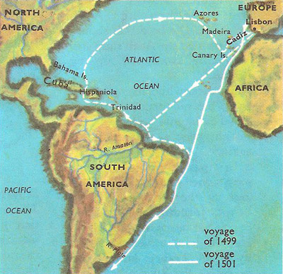 227Vespucci's tweet photo. July 22, 1502
After reaching the coast of Brazil at Cape Sao Agostinho, we returned back to Lisbon, Portugal through Sierra Leone and the Azores. I believe we discovered a new continent! We found the #NewWorld! https://t.co/TfwYdg1Ct0