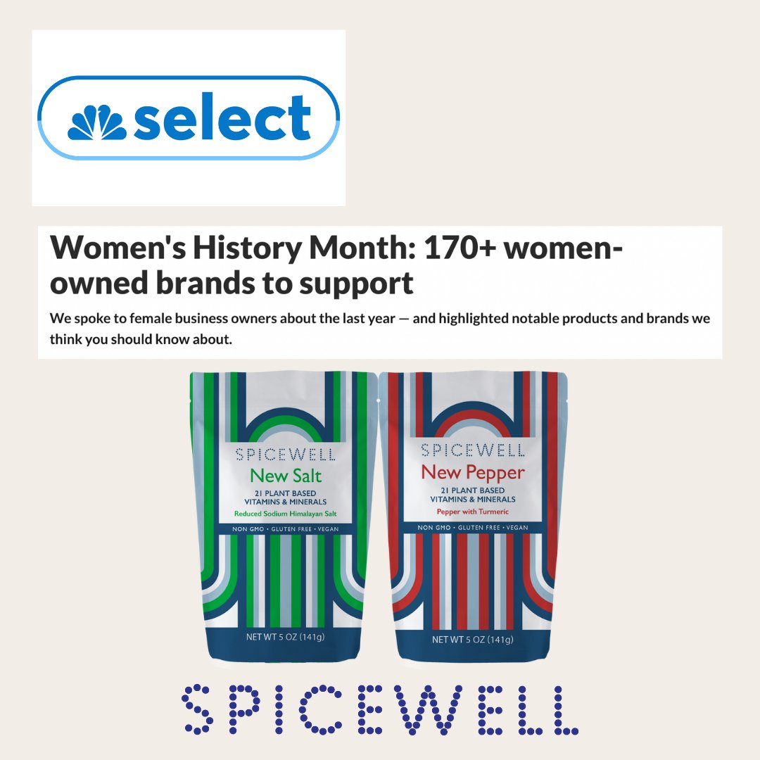thespicewell's tweet photo. We're so glad to have been blogged about on @NBCNews ! We were featured in "Women's History Month: 170+ women-owned brands to support" by Mili Godio, Zoe Malin, and Justin Redman. Shop now at the link in our bio.
#spicewell #foodboro #femalefounders #cpg #foodandbev https://t.co/m9HeV9qg6F