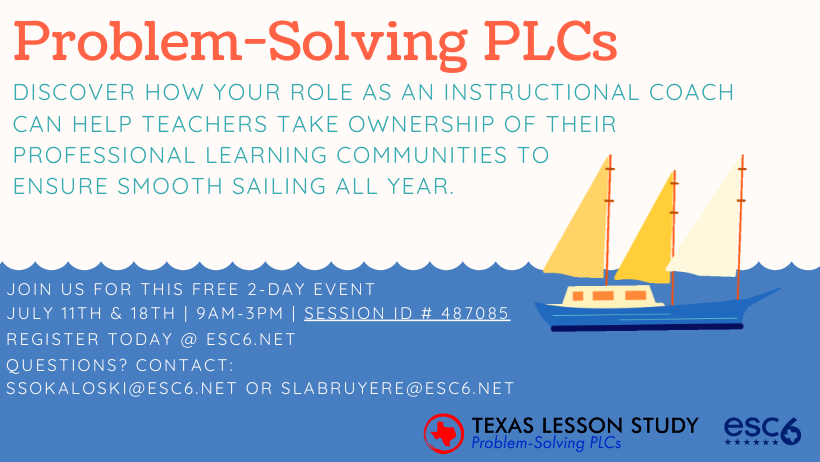 Instructional Coaches: Join us for this free 2-day event & learn how to overcome common PLC challenges. Register today: escweb.net/tx_esc_06/cata… @escregion6