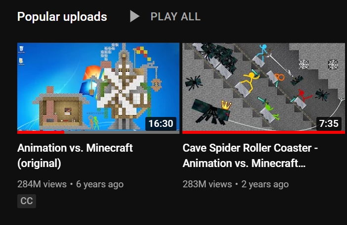 Alan Becker on X: i have a new most popular video and it looks like it  has a chance to beat the #1 minecraft video on    / X