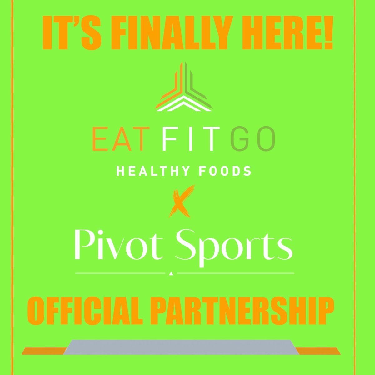 PivotSportsNIL's tweet photo. It’s Finally Here! 

We’re extremely excited to officially announce our partnership with @EatFitGo 

We’re ready to get to work! Let’s go! 💯🏁 #partnership #nil #nildeals #eatfitgo #fitness #athletes #deals https://t.co/tZAk882akT