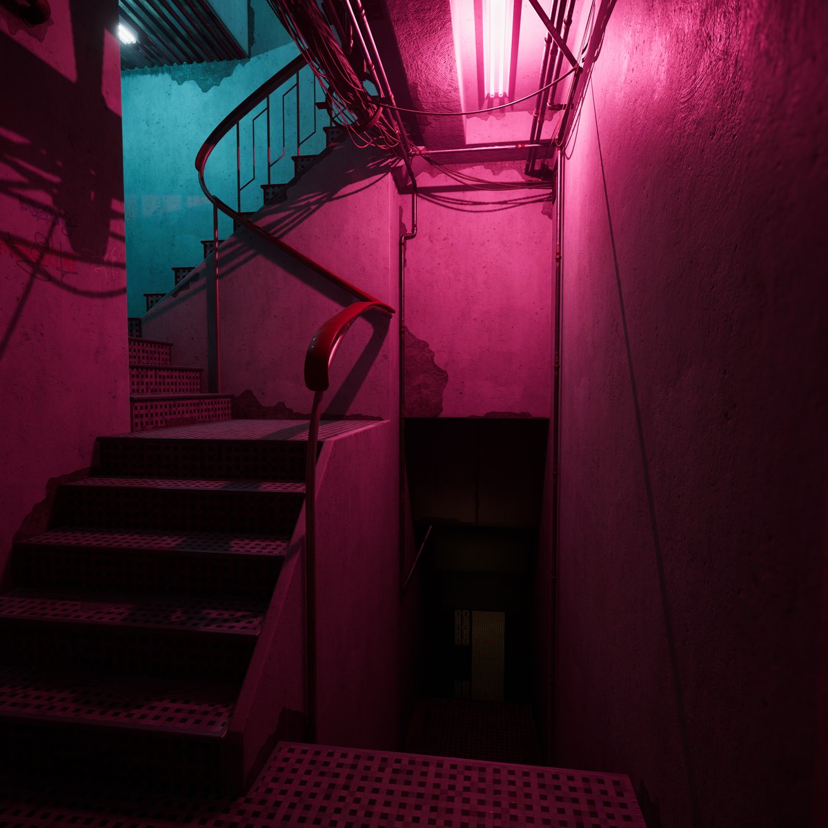 Rendered in real-time in Unity. Inspired by Stray <a href="/HKdevblog/">STRAY</a> #art #3dart #madewithunity #gamedev