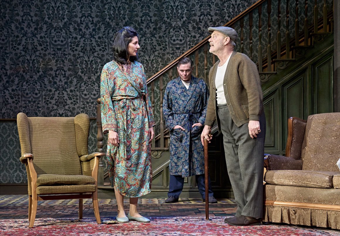 BathLifeMag's tweet photo. Utterly compelling, precise + menacing performances by a powerful cast - in particular #KeithAllen &amp; @mfhorne  &amp; @ShanayaRafaat - have made the morally ambiguous and at times troubling #TheHomecoming by #HaroldPinter @TheatreRBath a production we won’t forget in a hurry https://t.co/b6bIspVo3o