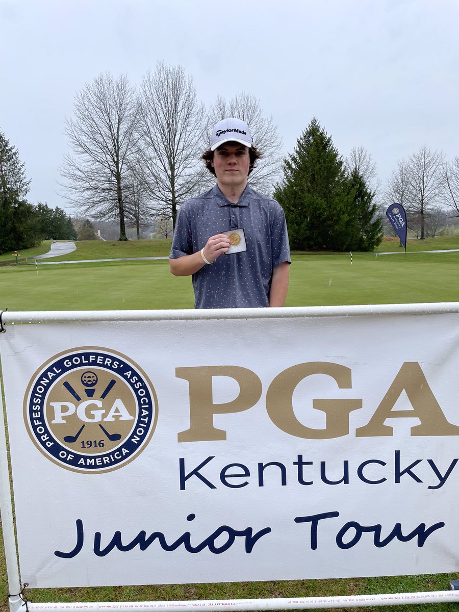 JuniorGolfKY's tweet photo. A little bit of rain wasn’t going to stop our champions today at Polo Fields. Congrats to these eight players on notching a win during their spring break!

Boys 16-18: Laine Schulten
Girls 16-18: Hadlie Crump
Boys 13-15: Jackson Mayes
Girls 13-15: Emily Stedam https://t.co/4VvZOqIlO5