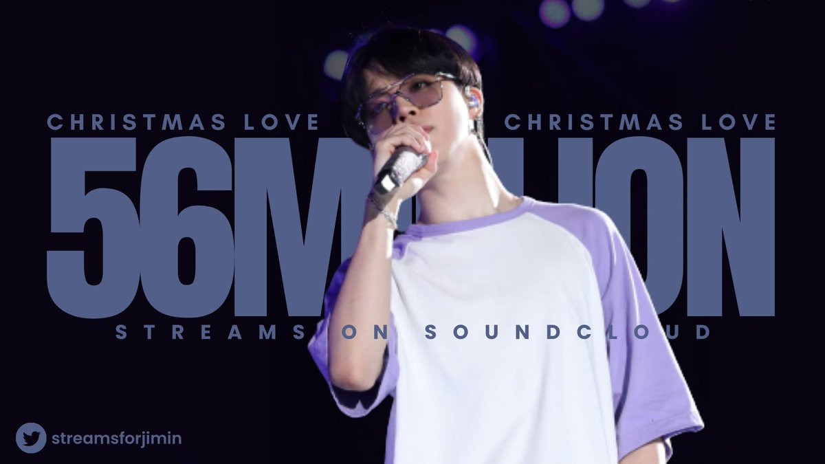 streamsforjimin's tweet photo. Christmas Love has now surpassed 56 MILLION streams on SoundCloud 🎉

Congratulations, Jimin! 👏
#지민 #JIMIN #방탄소년단지민 @BTS_twt https://t.co/1yhMNnLtvg