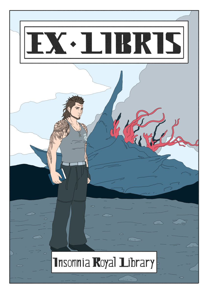 ArtAugo's tweet photo. Here's the finished Gladio bookplate, just a bit late for his birthday. https://t.co/2QdXTDBj4p