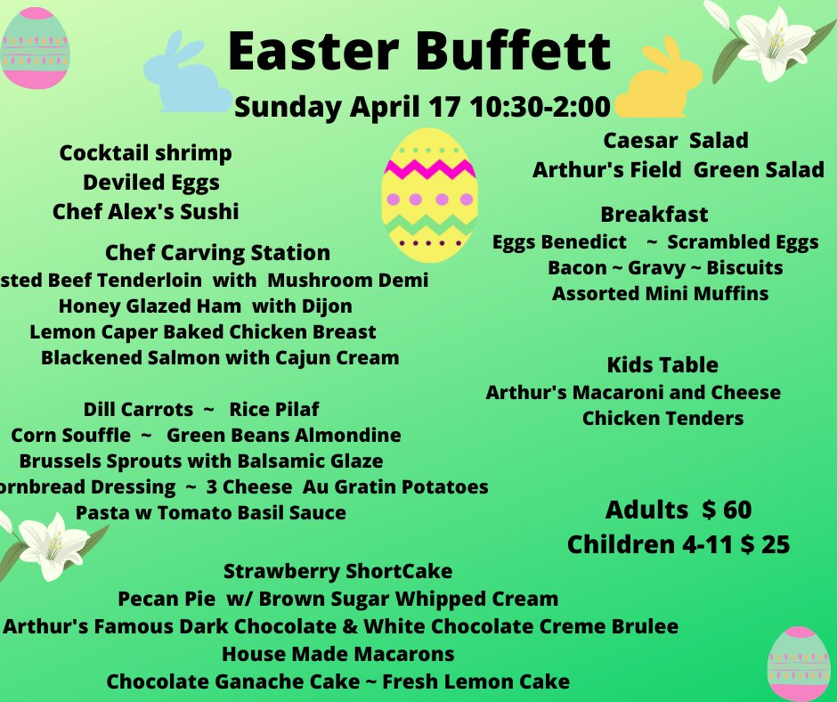 Primesteaks's tweet photo. Join us for our Easter Brunch Sunday April 17th 10:30-2:00 For Reservations Call 821-1838 or 821-1828 https://t.co/sa89jR6hzV
