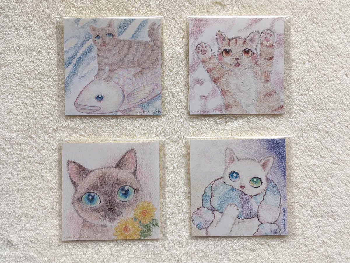 mayabell517's tweet photo. 『まきたとらのすけ』様の新作「原画」と「シール」です。
@_happpie 
4/10(日)の譲渡会で展示販売を致します。
作品の購入のみの来場も可能です。
#保護猫
#譲渡会
#代官山 https://t.co/7OkshPPLaP