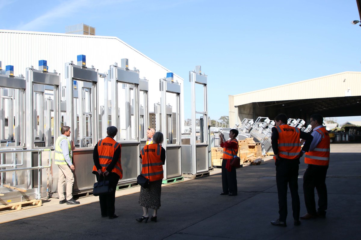 RubiconWater's tweet photo. We recently welcomed the Counsul-General to Dubai, @IanHalliday29 + key representatives from #AACCI and @sheppcouncil for a tour of our facility in #Shepparton - displaying how our #agtech is improving the availability of #agricultural #water, globally. @sheppadviser @Austrade https://t.co/aM8VcUwN2b