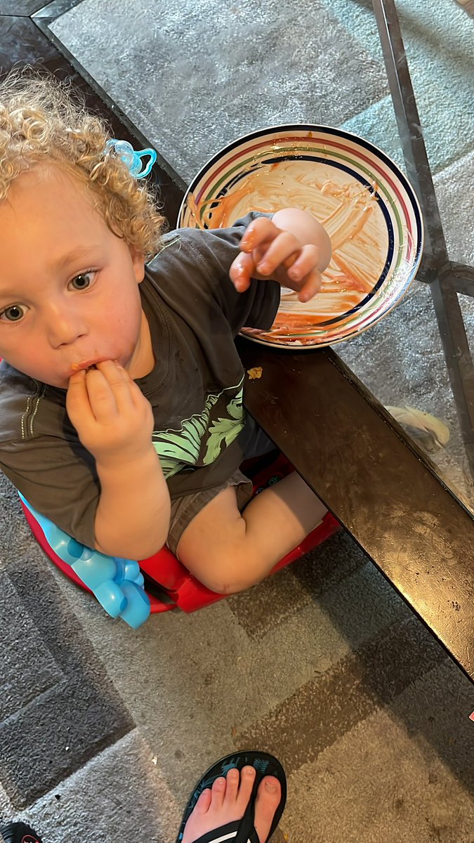 chillinnothin's tweet photo. So my 2 year old mixes ranch and ketchup for his dino nuggets. #hesevil lol https://t.co/yzr5tJhEcZ