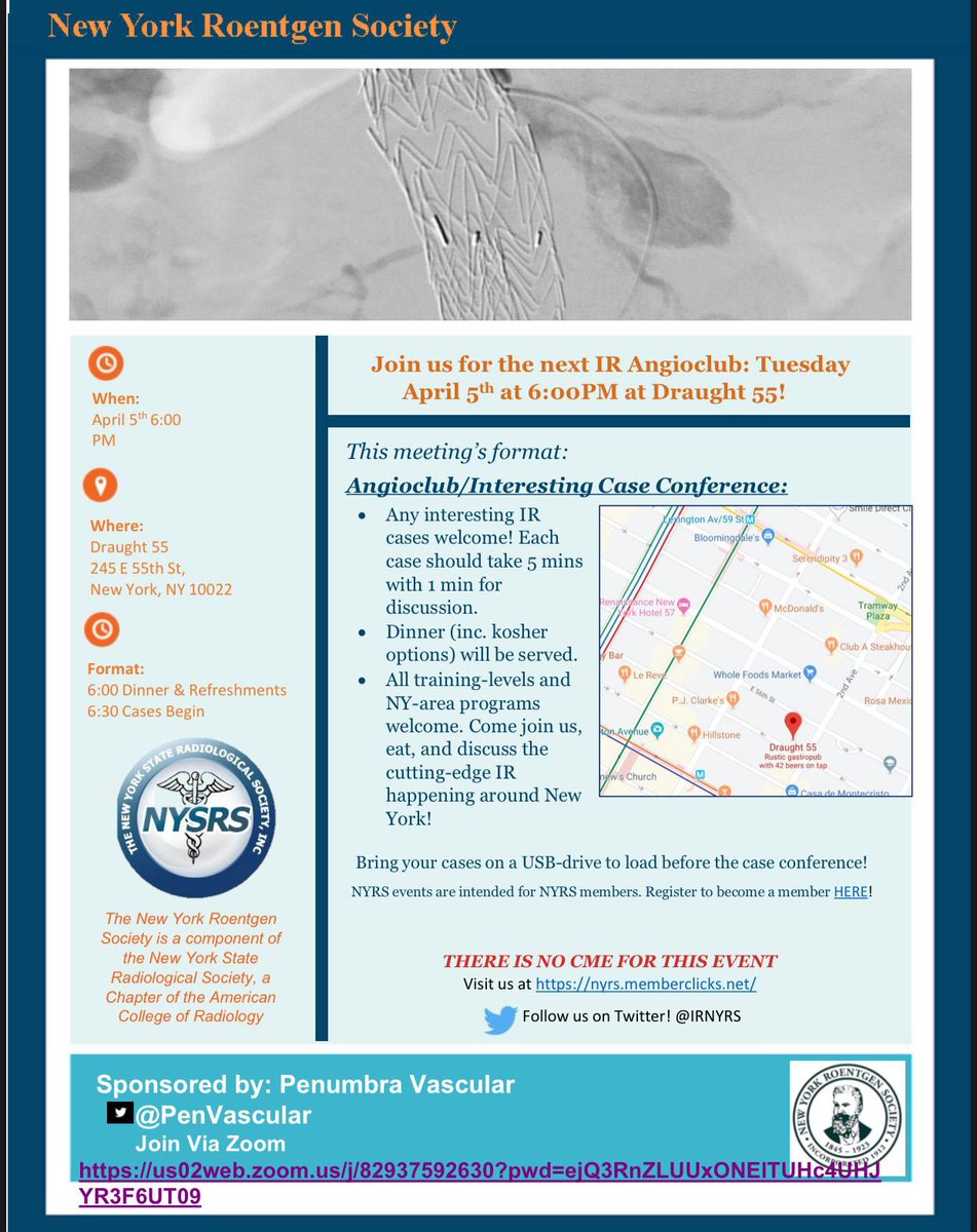 LIVE NOW <a href="/IrNyrs/">NYRS IR</a> Angioclub &amp; interesting case conference with our #NYC #IRad colleagues!   <a href="/NYSRSociety/">NYSRS, Inc</a> 
Follow along if interested here: tinyurl.com/yx2ff8n8