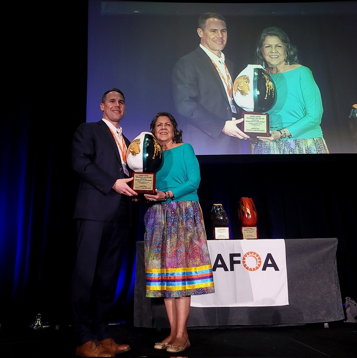 And, NAFOA is pleased to present <a href="/CaseyWLozar/">Casey Winn Lozar</a>, vice
 president and director of the <a href="/FedIndianCenter/">Center for Indian Country Development</a> Indian with our annual Honorary Leadership Award. #NAFOA40th