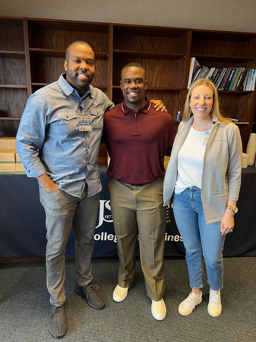 JSUacademics's tweet photo. Successful two-day visit to JSU by the Walmart Team. Students were able to learn about opportunities and interview for positions. One of the highlights of the day was when Adam, a College of Business major, was offered a position today at Sam’s Club by the Walmart executives. https://t.co/AdKinbkzDs