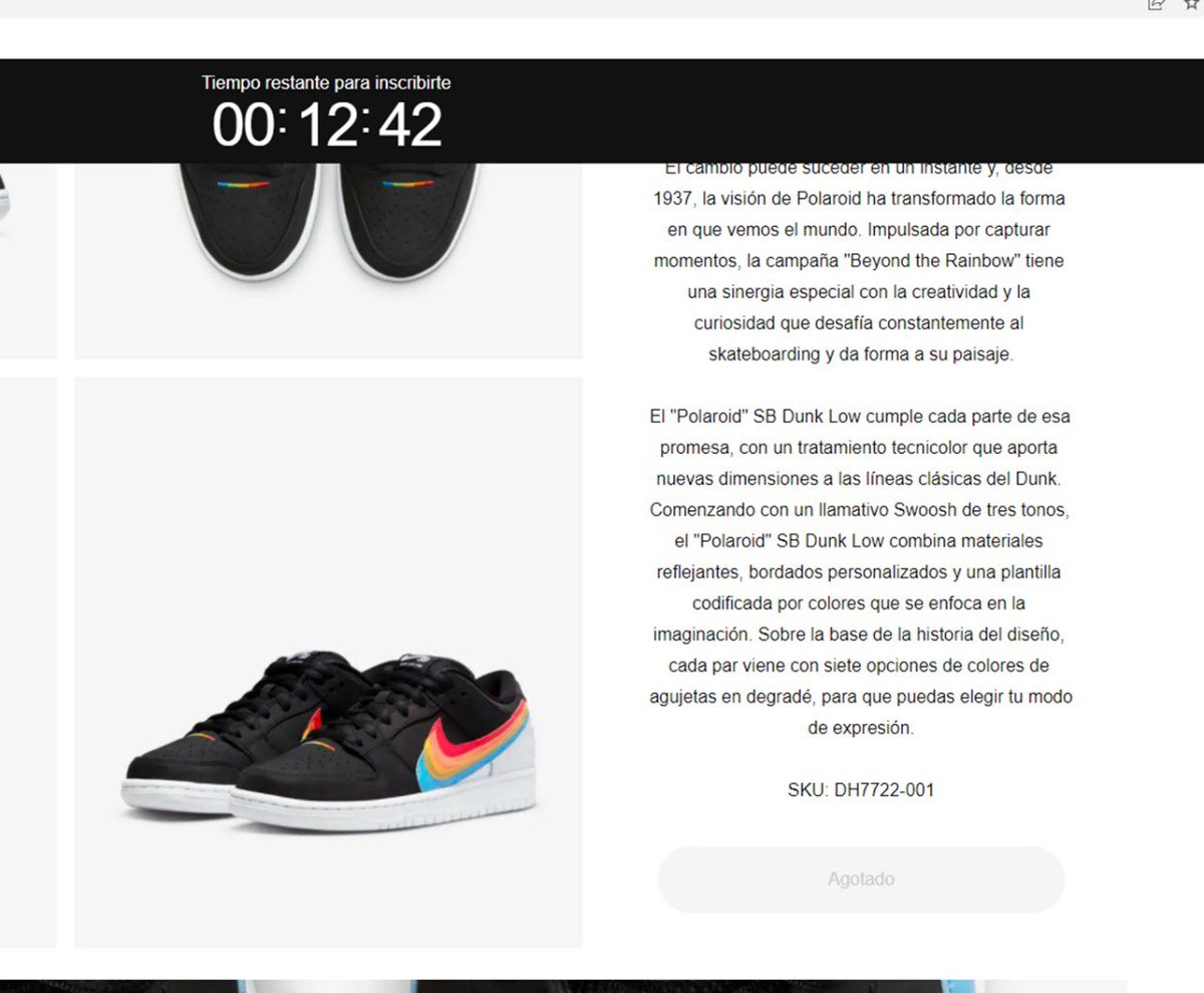 jmora77's tweet photo. @Nike aparecen agotados y aún quedan 12 minutos para que termine el sorteo. https://t.co/0q8pzV44aL