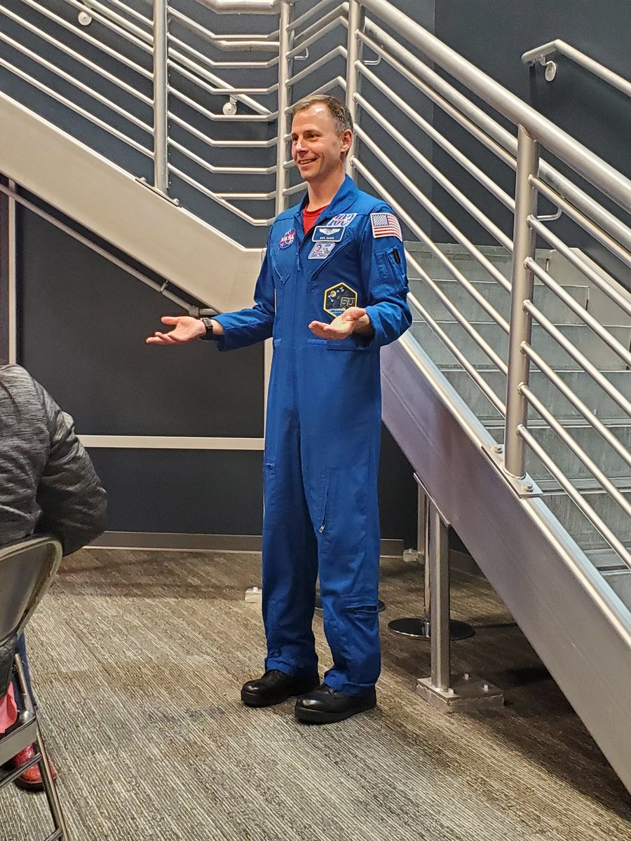 NASA Astronaut <a href="/AstroHague/">Nick Hague</a> came and did a Q&amp;A with our group personally! It was very enlightening! Then after that we got a personal tour of the space museum. What an incredible day! #launchlearningcosmo
