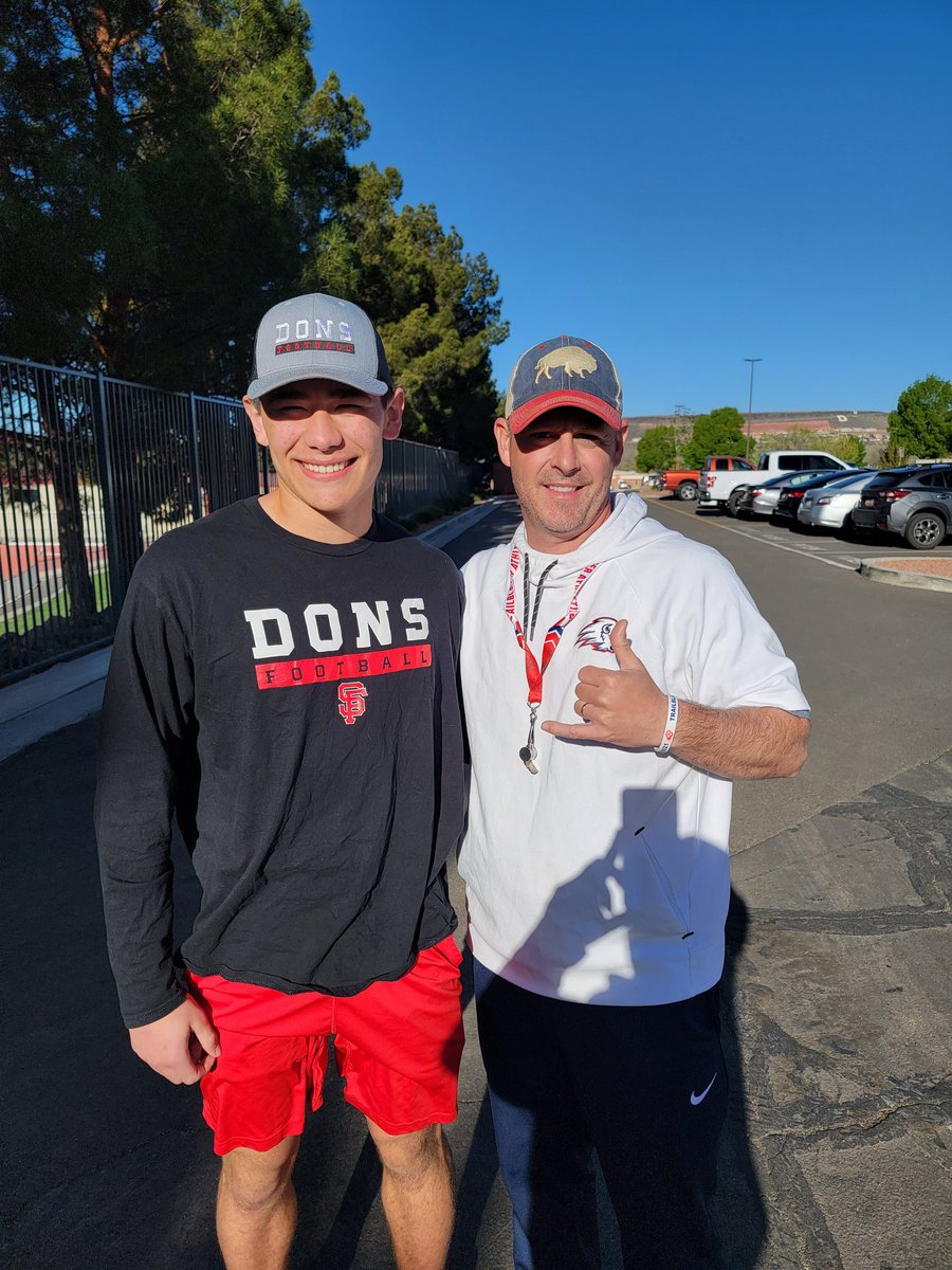 Thank you Dixie State and <a href="/CoachPPeterson/">Paul Peterson</a> for letting me come to practice this morning! Such a great experience!