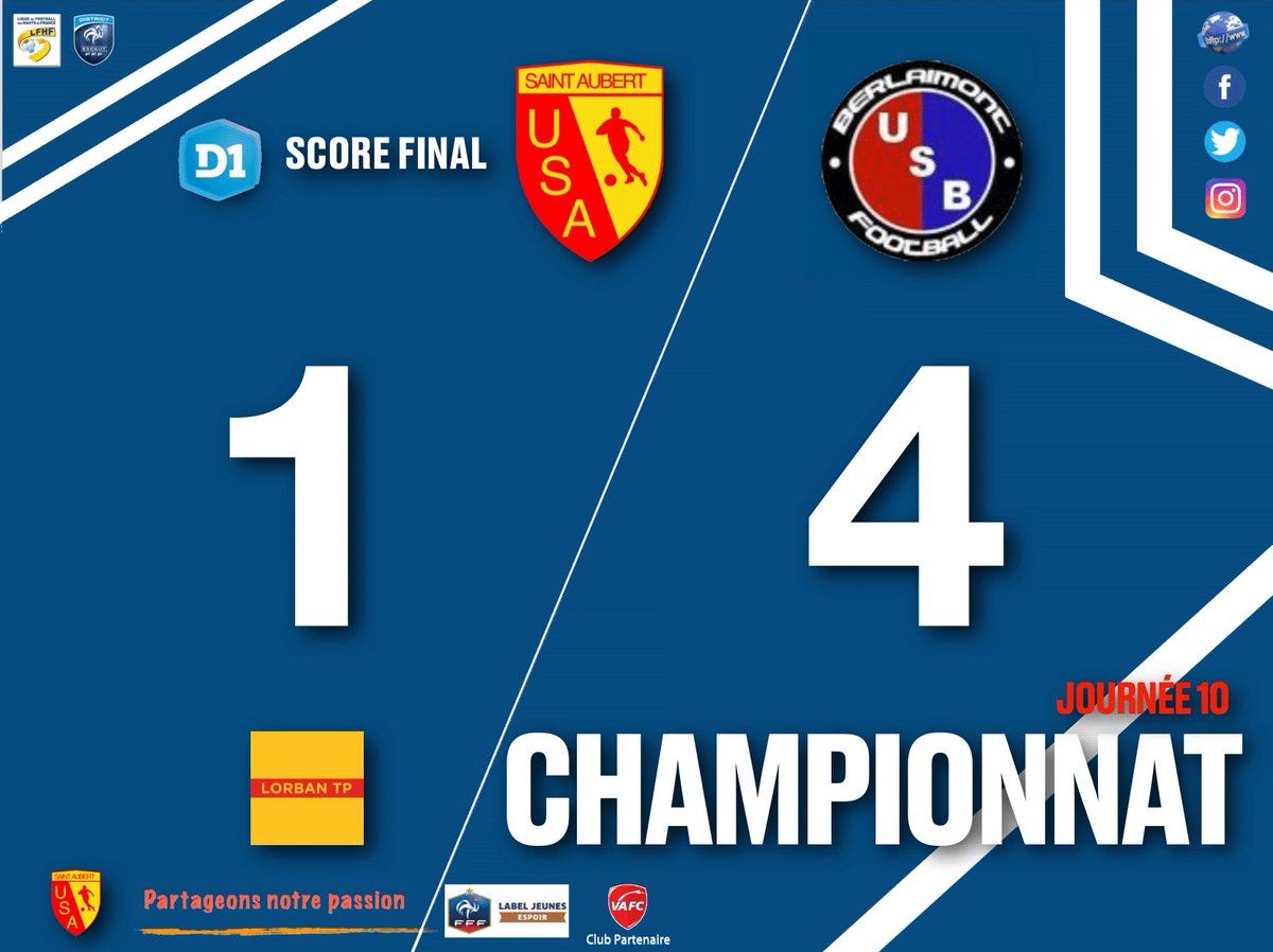 UsAubert's tweet photo. 🚨 RÉSULTATS DE VOS ÉQUIPES SÉNIORS 🚨

- Nos SÉNIORS A s'inclinent à domicile 1-4  contre BERLAIMONT !!🤝
- Nos SÉNIORS B enchaine avec une victoire 1-2 contre MAING💪🔵⚪️
- Courte défaite de nos FEMÀ7 contre ESTREUX  0-1🤜🤛

🤍💙 COME ON U.S.A 💙🤍 https://t.co/O4EyGLScvZ