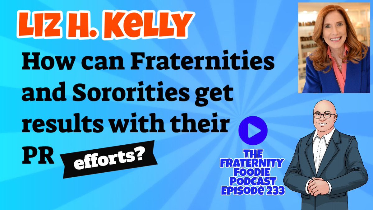 lizhkelly's tweet image. Want to get Tv, Print, Radio &amp;amp; Podcast Interviews? Listen to our New Interview on the #FraternityFoodiePodcast with Host Michael Ayalon M.S.P. @GreekUniversity with #PublicityTips #8SecondPR @8SecondPR book @ApplePodcasts HERE podcasts.apple.com/us/podcast/liz…