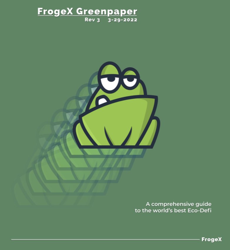 FrogeFi's tweet photo. #FrogeX Greenpaper V2, what do you think?! #whitepaper #EcoDefi https://t.co/00NfreaQym https://t.co/3PUdlFr46Y
