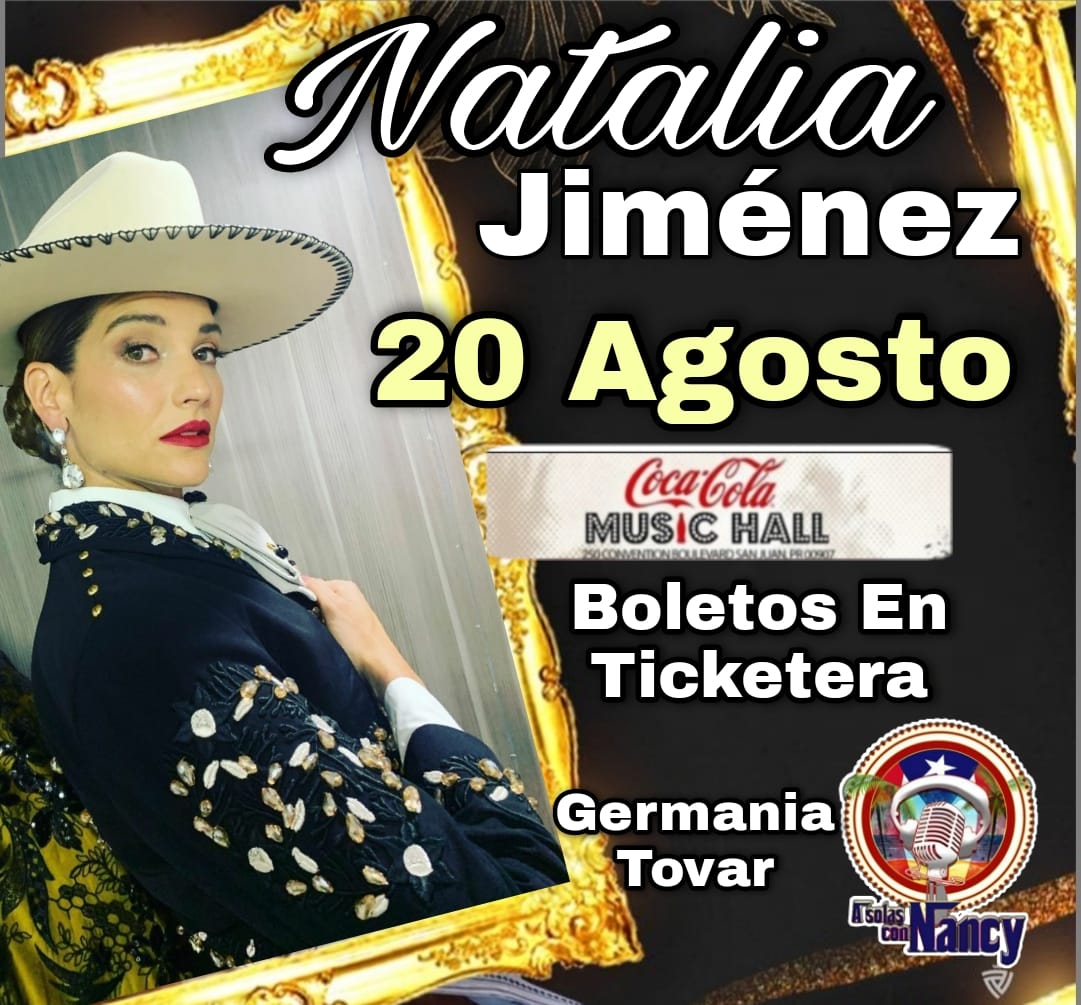 Cobertura <a href="/SolasNancy/">🇵🇷A SOLAS CON NANCY🇵🇷</a> <a href="/NathArmyCol/">NataliaJimenezColombia</a> <a href="/NataliaJimenez/">Natalia Jiménez</a> <a href="/GermaniaTovar/">Germania Tovar</a> 
20 de agosto
<a href="/CocaColaMH/">Coca-Cola Music Hall</a> 
<a href="/ticketera/">ticketera</a>