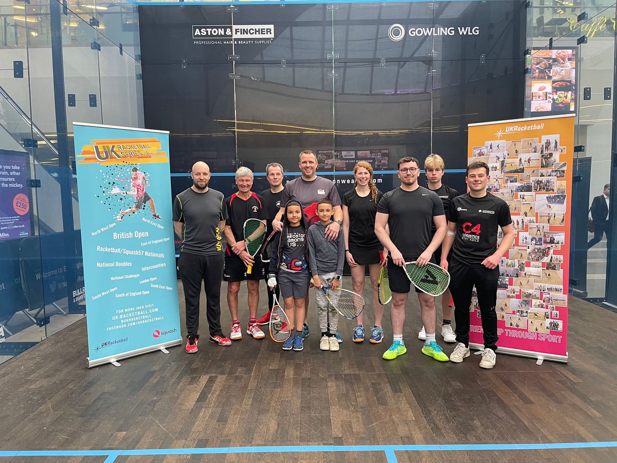 LeamSquash's tweet photo. Fabulous to see some of LLTSC racketball players on court at Birmingham New Street Station. Great photo on court of Becky, Geoff, Tim, David, Andrew, Harry, Robbie and Tai. Some great shots of coach Jason Pike enjoying a hit. Thanks to Squash United for making  this possible! https://t.co/PXA67j47YE