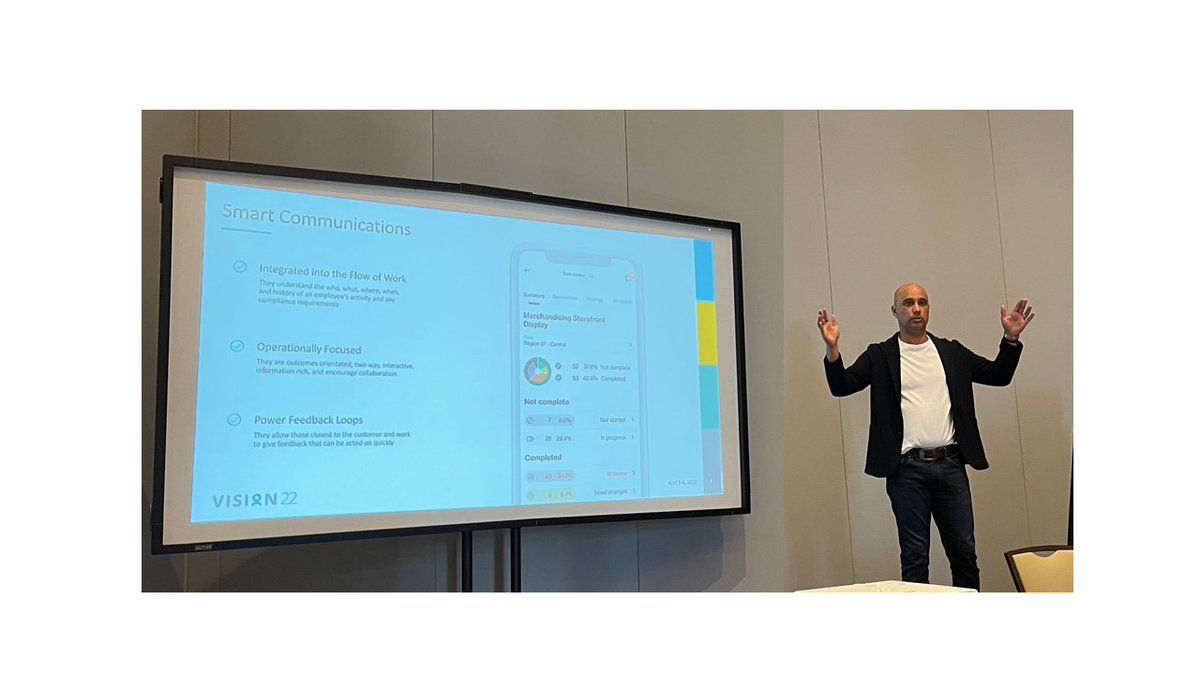APPSRUNTHEWORLD's tweet photo. Marc Gingras, SVP, Employee Experience Strategy, WorkForce Software, provides the context for smart communications in modern workforce management, enabling inclusive and fully engaged employees. #WFSVision22 https://t.co/mhsLprGIEp