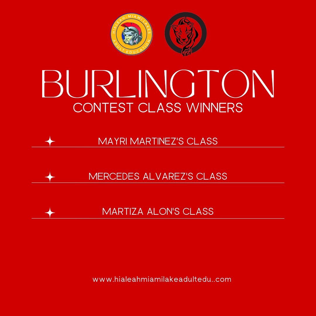 HMLAdultEd's tweet photo. Here are the #winners of the #BurlingtonEnglish Usage Contest during Spring Break for HML Adult & West Lakes! Congratulations!
#mdcpsadulted #hmladulthasitall @Be_English @LuisEDiazDEOA @SuptDotres @MDCPS @MDCPSOperations @mantilla1776 @Renneyra @MariTereMDCPS @MDCPSPHantman https://t.co/k6ZpJccT9m