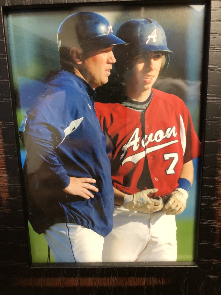 DukeDoyle25's tweet photo. Congratulations to ⁦@CDoyle1329⁩ who got his first win today as head coach for the TP Pride.  Got this picture on my desk from when we were scheming about what pitch to steal home on….  Congrats Dogger!! https://t.co/0BWHtj2Qo0