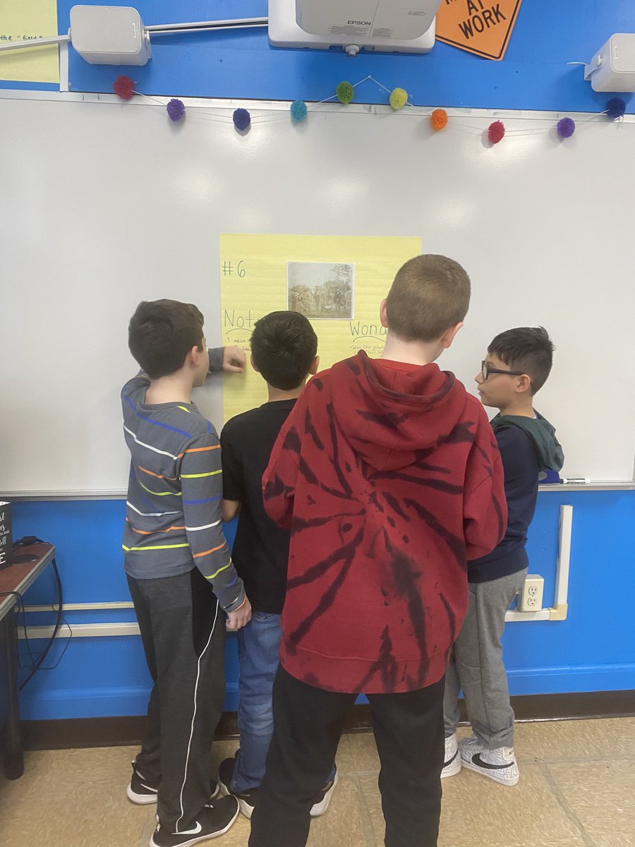 miss__ward's tweet photo. To strengthen the comprehension of our whole class novel, Freedom Train, learners engaged in a Carousel Brainstorm to analyze primary sources from the Civil War era. @Allabouttheyet @MineolaMS https://t.co/kvZeJojWaU