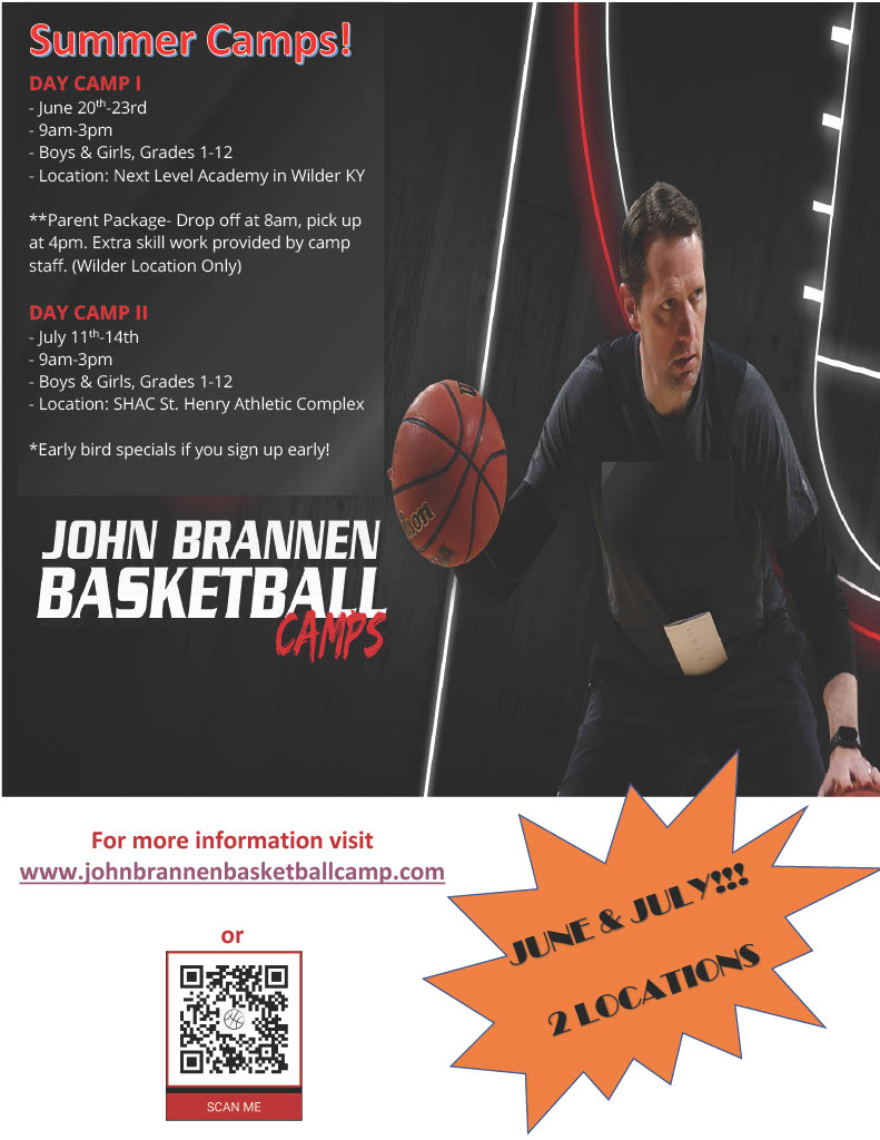 BREAKING NEWS:  John Brannen Basketball Camps are Back.  Registration is OPEN for BOTH June &amp;  July Dates. Click on Link Below and Register today. 

🔗johnbrannenbasketballcamp.com