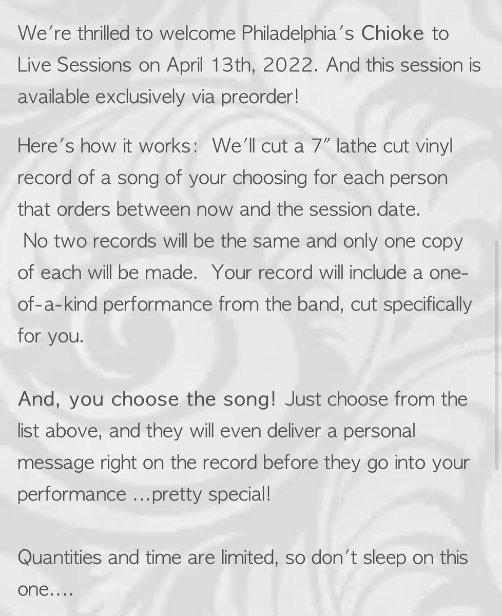 Here’s your chance to get the Chioke EP on Vinyl. How it works: YOU choose a song, I perform it LIVE with a killer band 🔥, and <a href="/leestavall/">Leesta Vall Sound Recordings</a> cuts the record in REAL TIME making you the ONLY owner of that performance. Limited Pre Orders Available leestavall.com/products/chioke