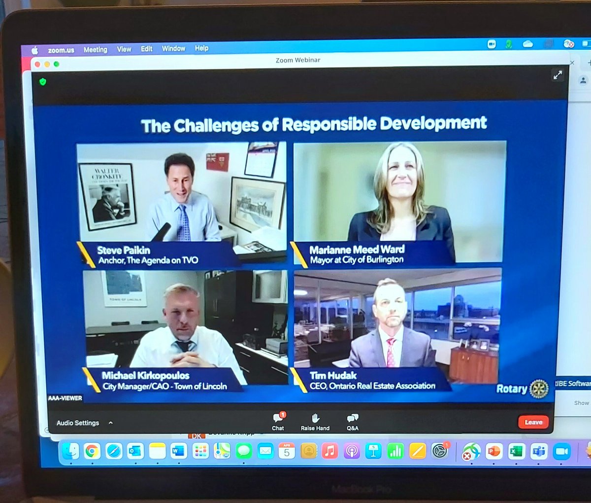 Enjoying watching of Lincoln CAO Mike Kirkopolous on a panel discussion with Steve Paikin, Tim Hudak, and Marianne Meed Ward Ward discussing responsible development.