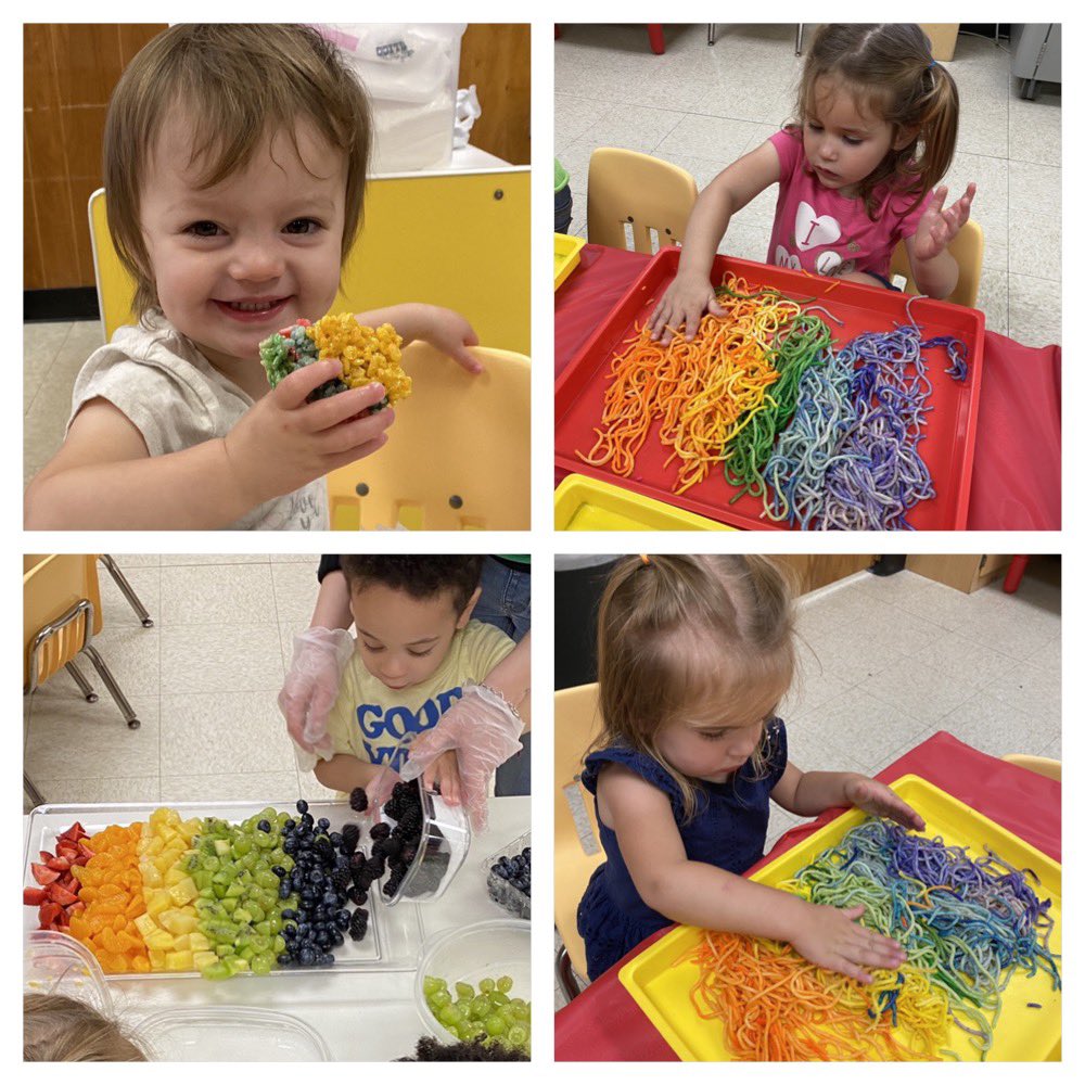 Barker_ELC's tweet photo. Tasty Tuesday @Barker_ELC We enjoyed the colors of the 🌈. Rainbow Spaghetti, Friendship Fruit Salad, Rainbow Waffles and Rainbow Rice Krispy Treats were all on the menu. #TastyTuesday #WOYC2022 #rainbowfun #happytummies #comejointhefun #tastytreats #CFISDELCS https://t.co/NTUyOAp0j0