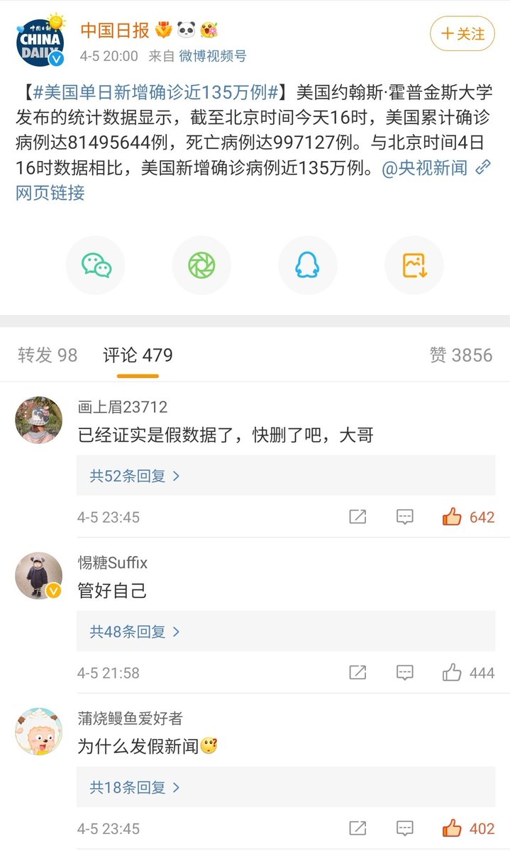 violentmotor's tweet photo. 据美国霍普金斯大学统计 https://t.co/sNoQNhMgMx