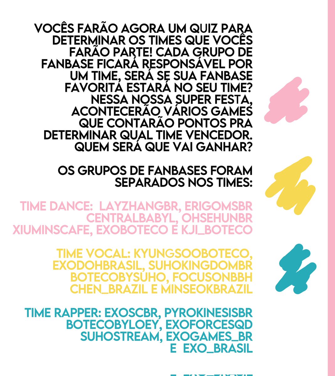 EXOGAMES_BR's tweet photo. Sejam bem-vindos ao nosso mega projeto! Depois de dias deixando vocês curiosos, viemos anunciar com grande felicidade. 📼🕺🏻🎤

Qual será o time de vocês? Façam o QUIZ e descubram: 

https://t.co/9DcM1ChwCx https://t.co/hsGLxE7rBD