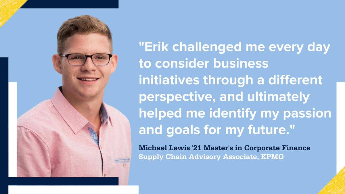 While at Smeal, Lewis discovered his passion for sustainability and shared that Smeal's Director of the Center for the Business of Sustainability, Erik Foley, was an inspiration to him. 

#SmealVoices #SmealBusinessPartners 
@KPMG @smealsustain